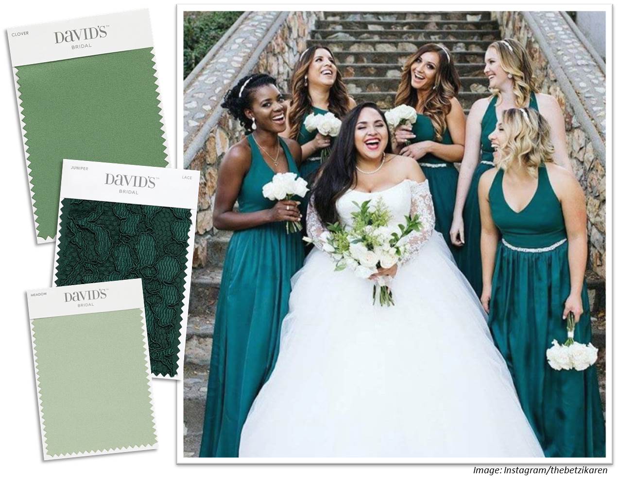 David's bridal juniper 2025 green bridesmaid dress