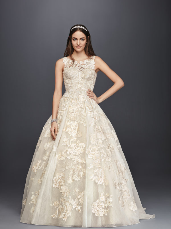 High neck tank lace wedding dress for a look like Pippa Middleton's wedding dress. See more Pippa inspired looks on the David's Bridal blog.