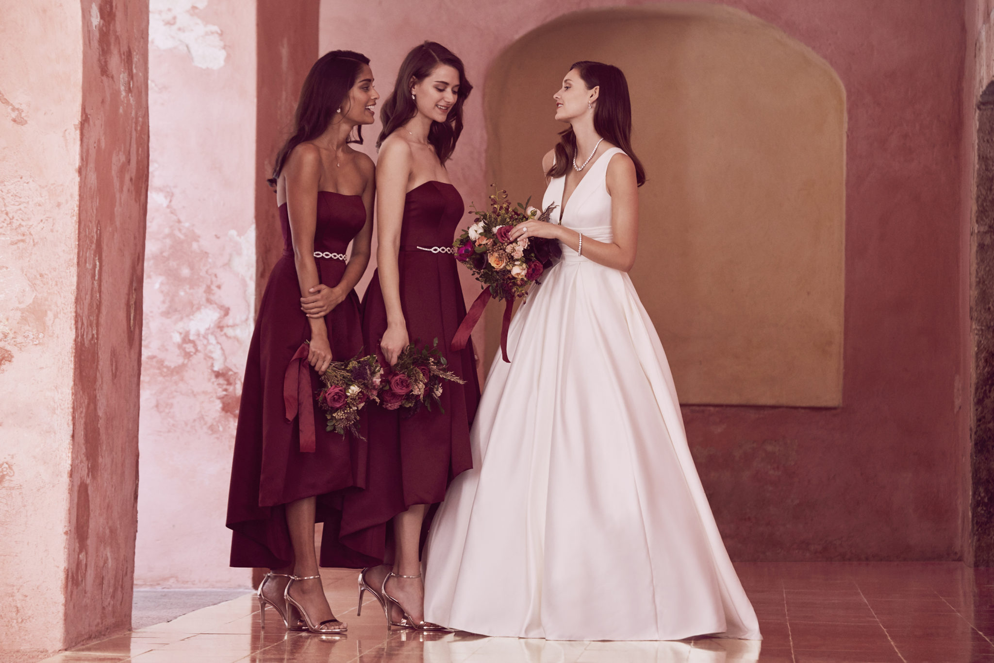Classically cool bridesmaids and bride featuring David's Bridal Collection Fall 2017. See more on the David's Bridal blog www.davidsbridal.com/blog.
