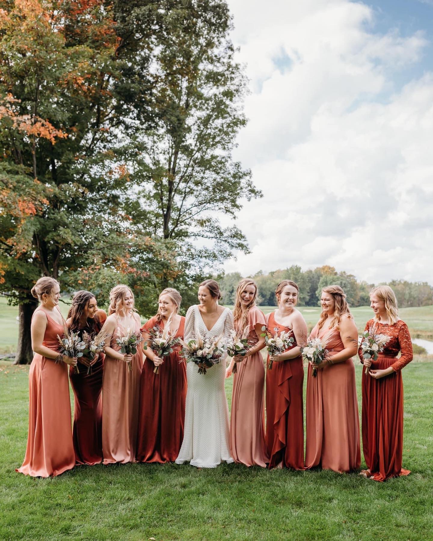 rainbow bridesmaid dresses