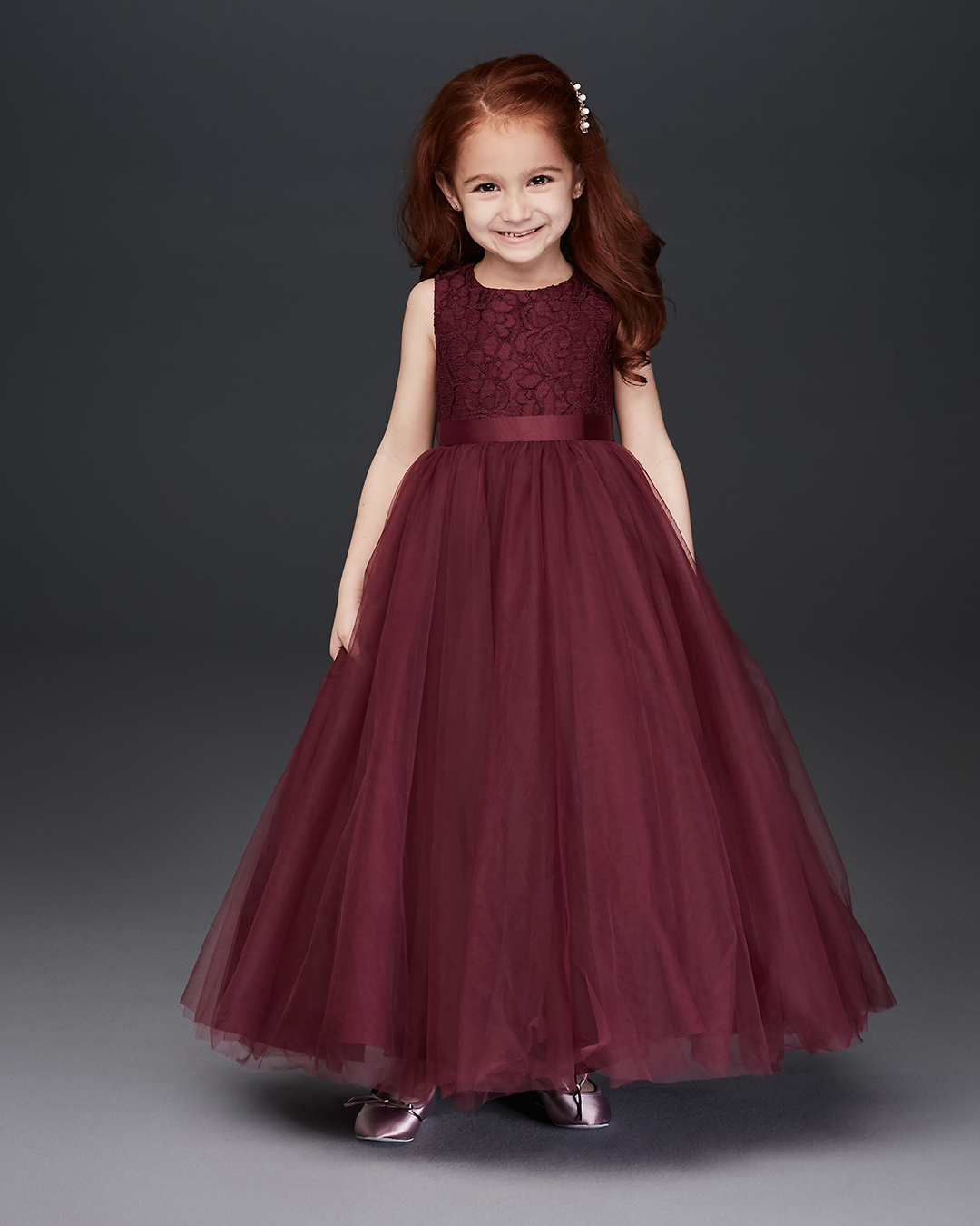 burgundy childrens dresses