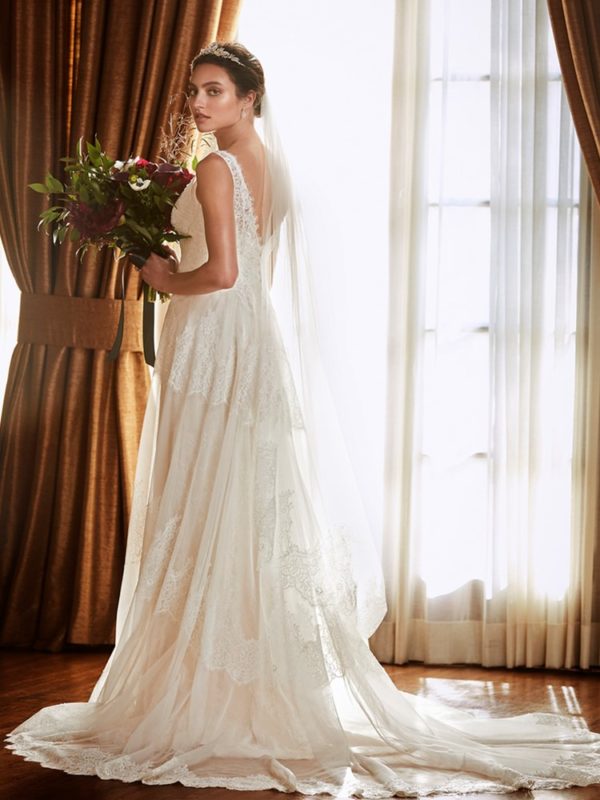 Wedding Dress and Matching Veils from David's Bridal