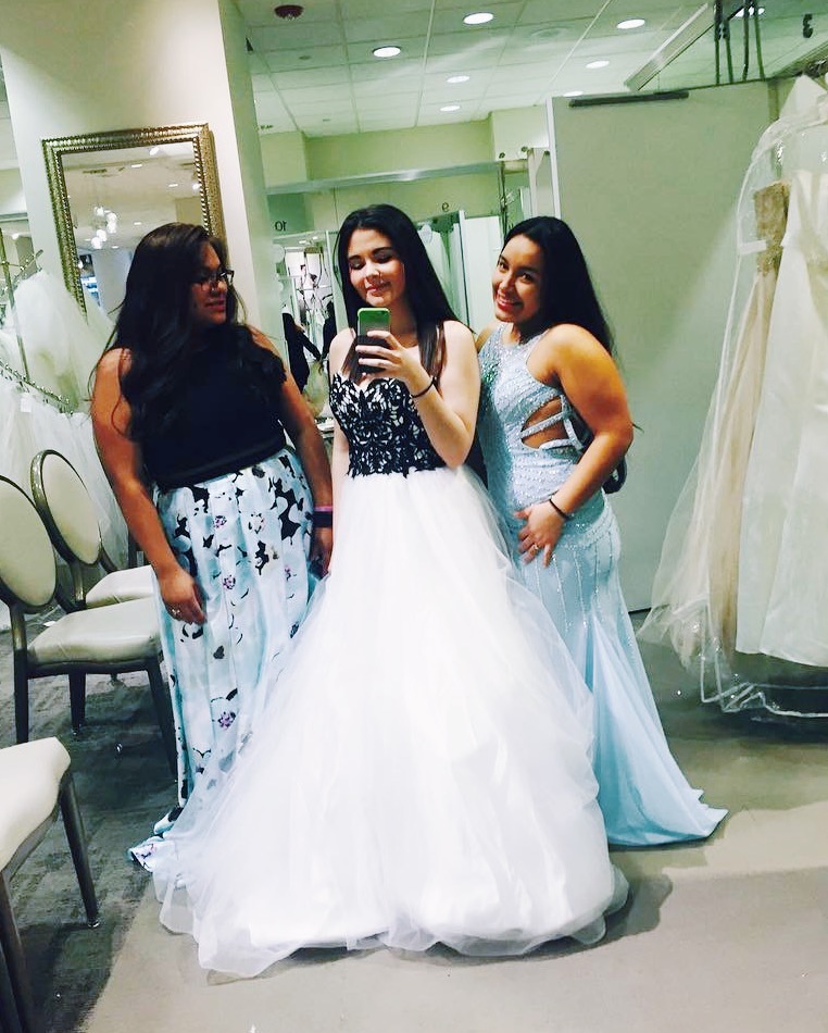 white dress shopping