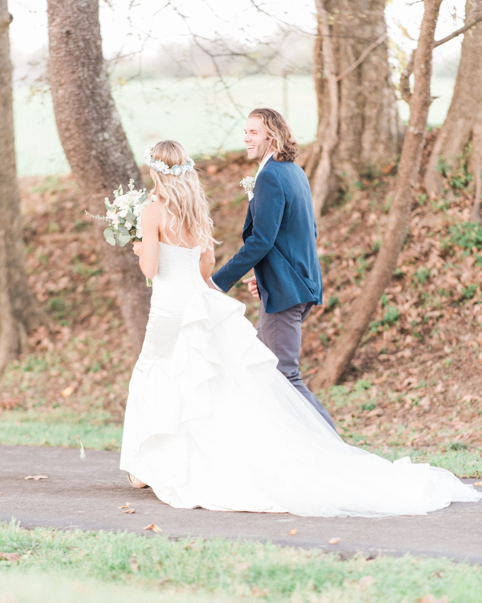 David's bridal wedding on sale dress with long train