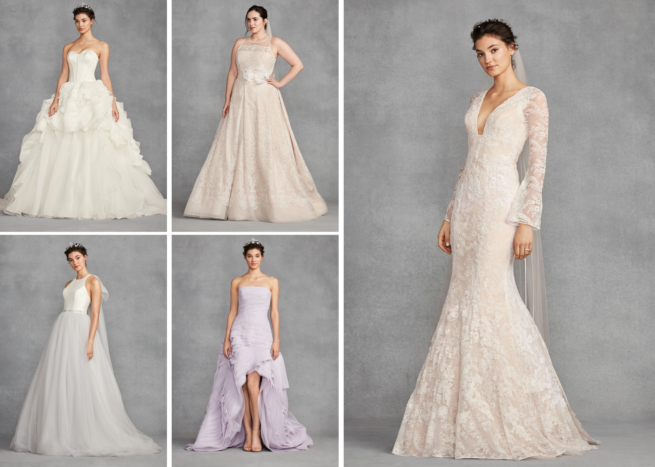 Wedding dresses from WHITE by Vera Wang at David's Bridal.