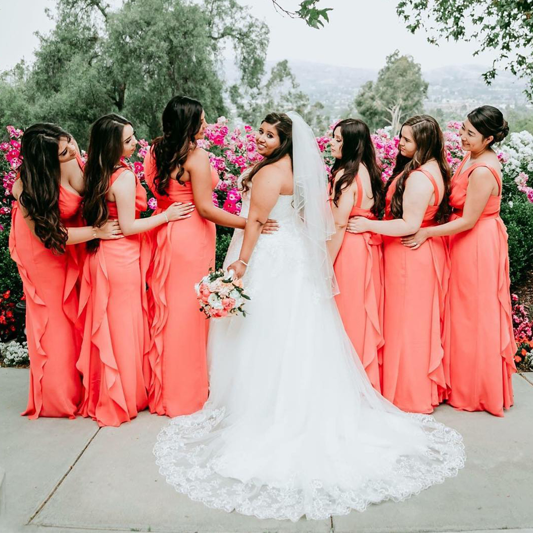 david's bridal coral reef bridesmaid dress