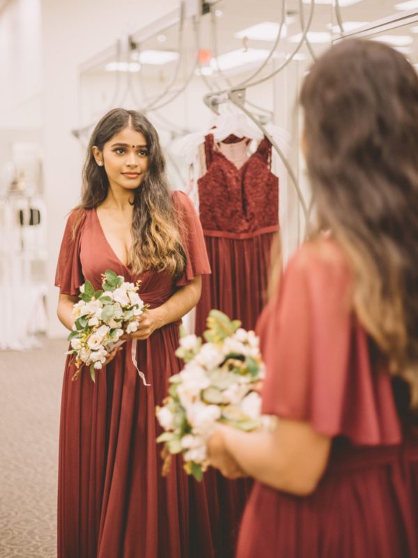 girl shopping for dress at david's bridal