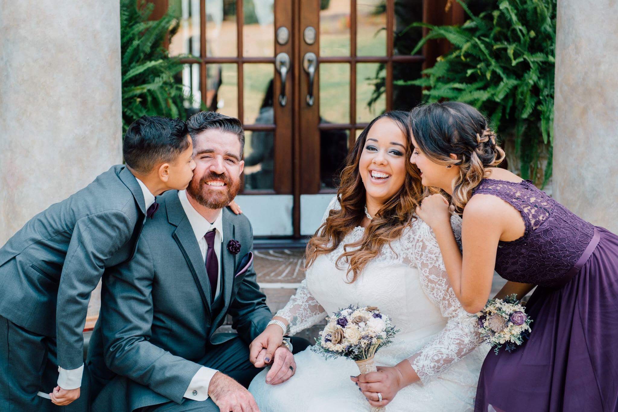 Bride and Groom with their children