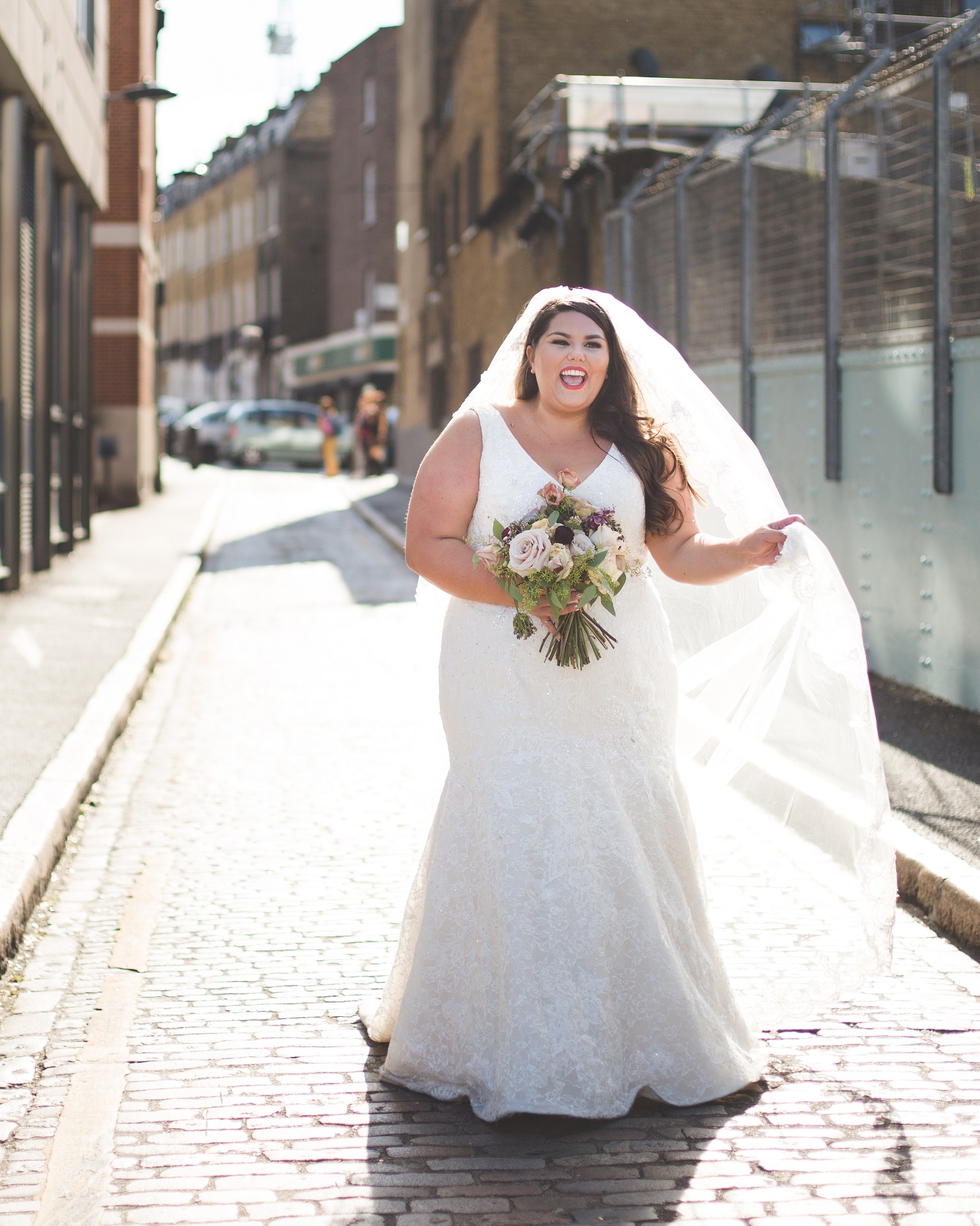 Full length solo shot of bride Callie