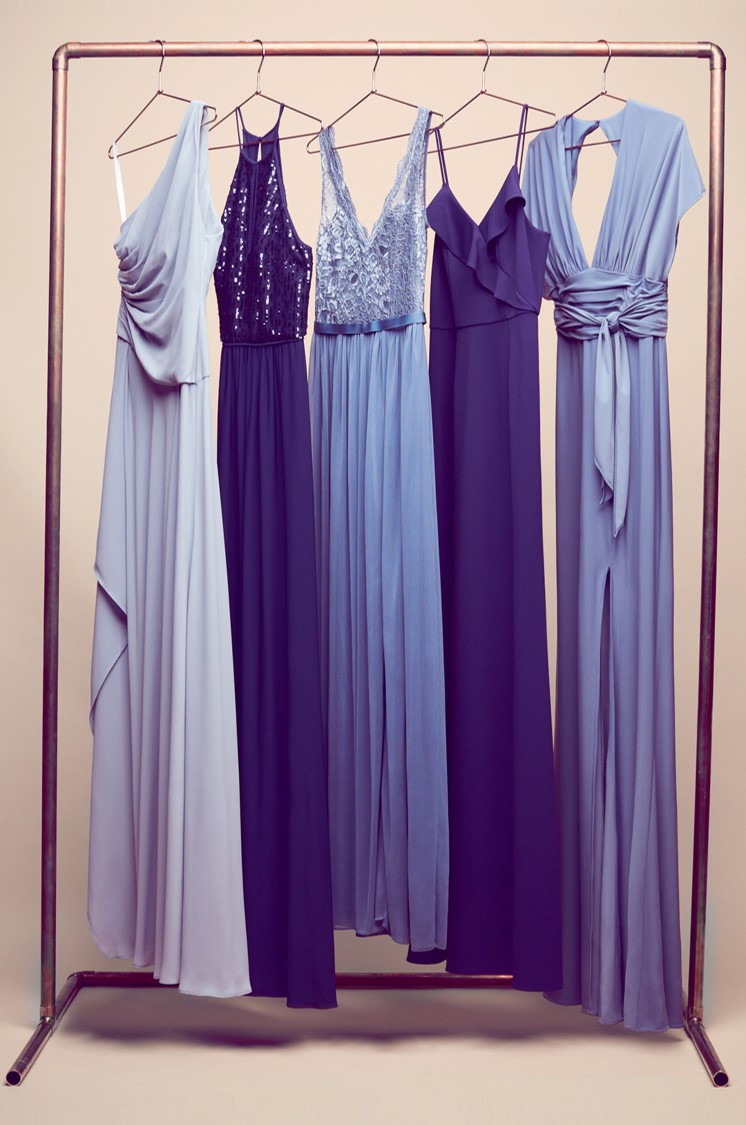 david's bridal dusty blue bridesmaid dress