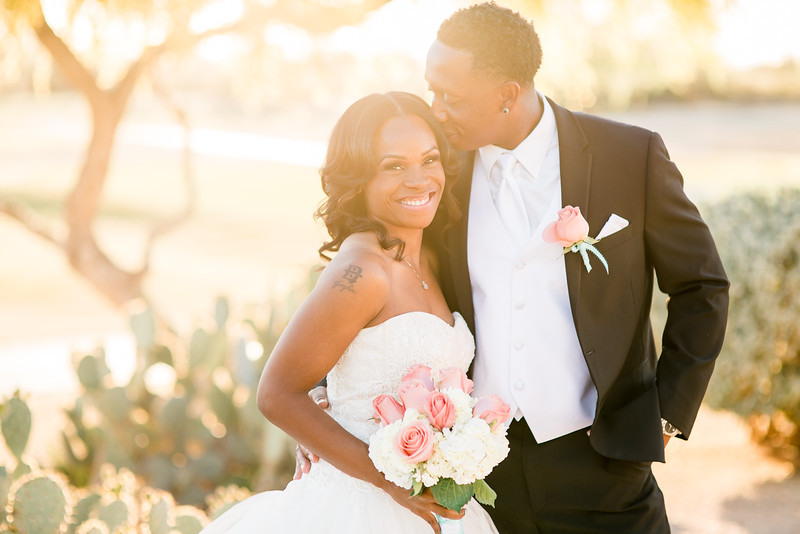 Real Groom Elliot kisses bride Eboni