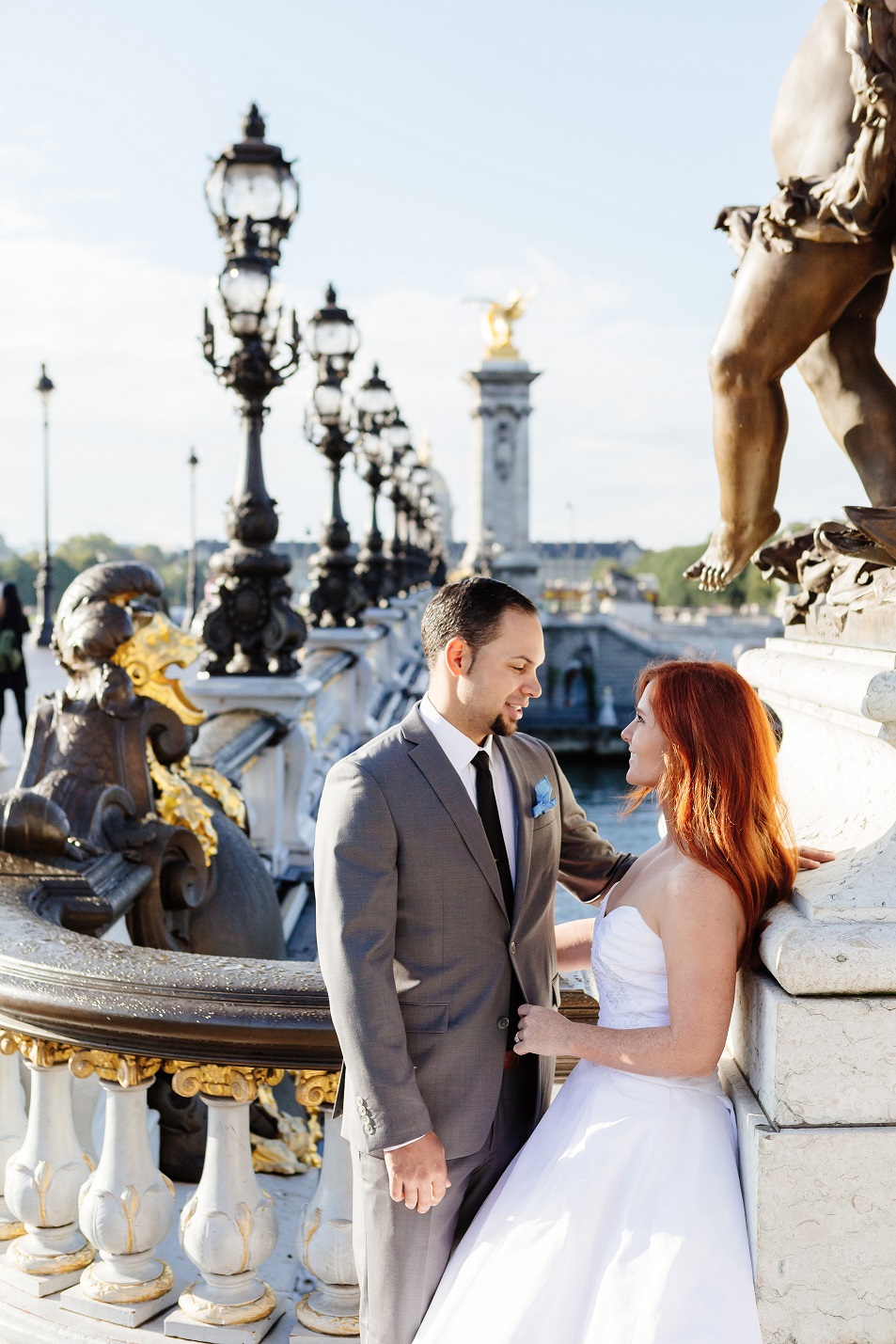 Real Bride and Groom in Paris