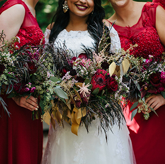 Kritika. her bouquet, and her bridesmaids. 