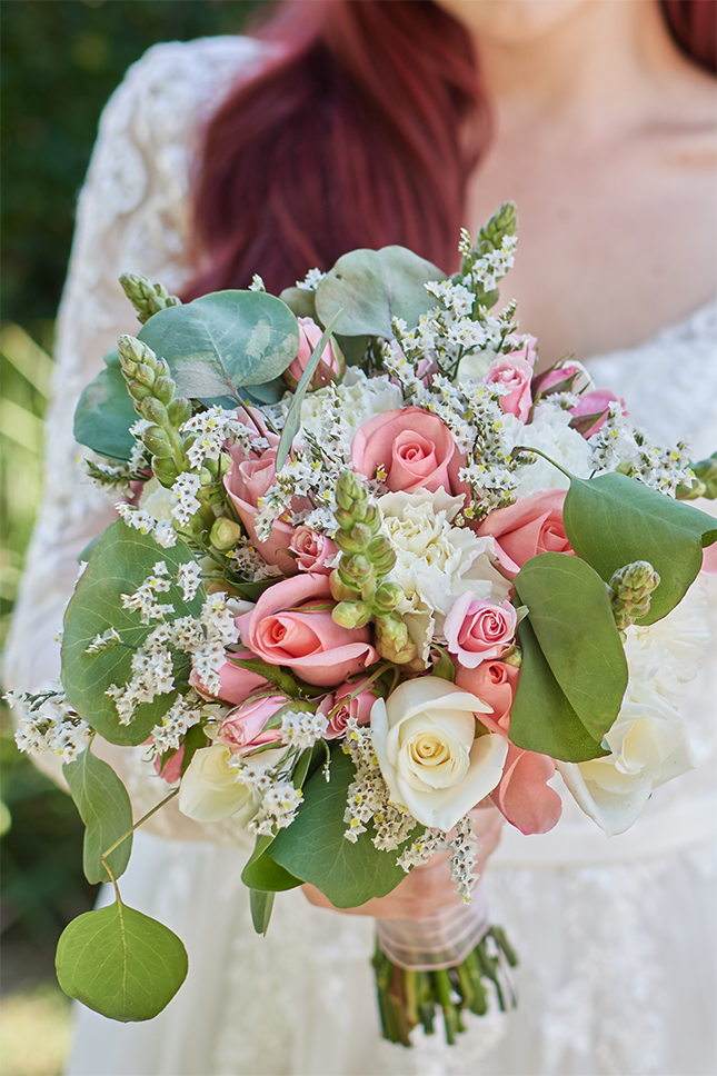 pink wedding flowers