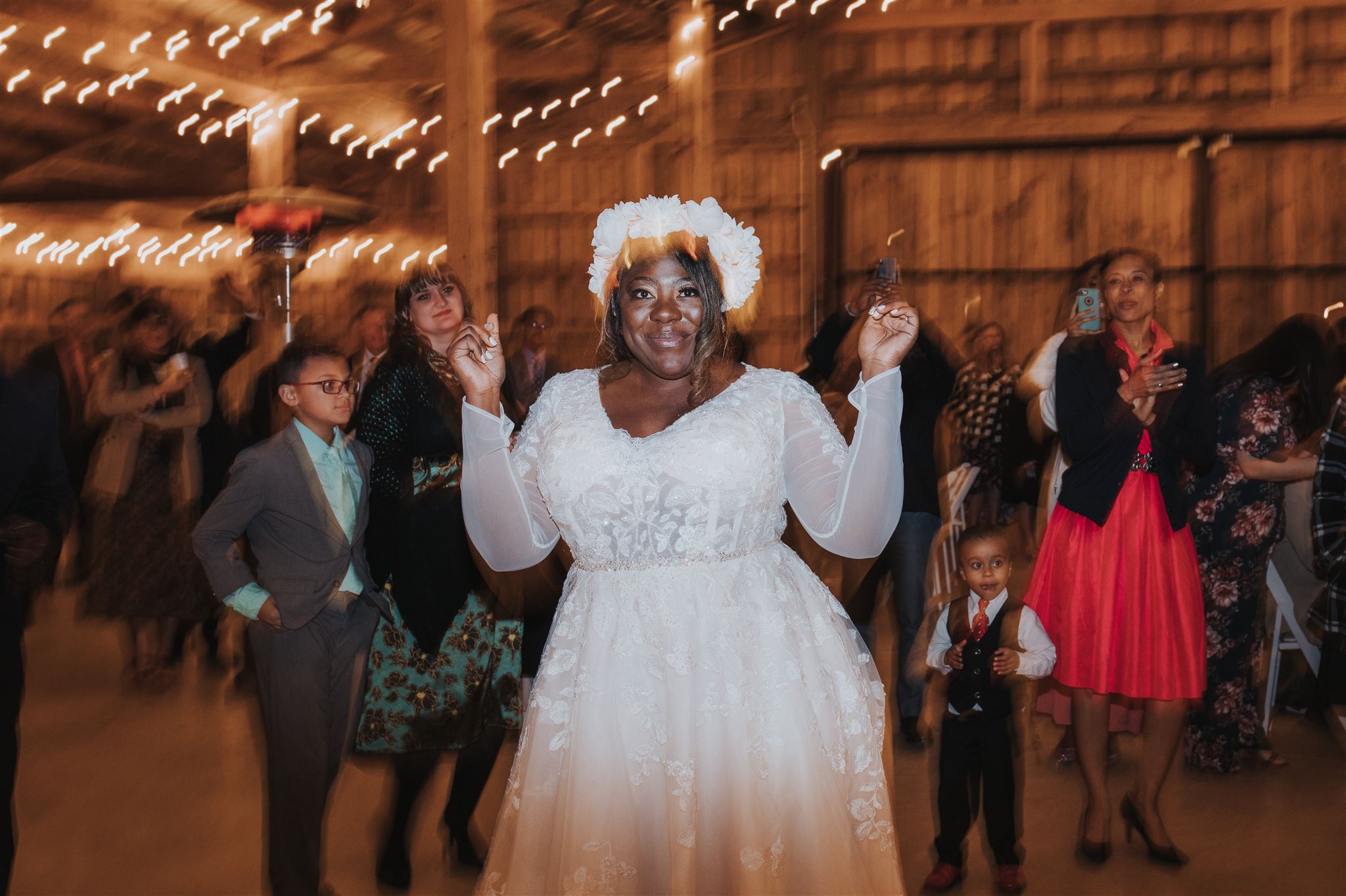 Solo shot of bride at reception