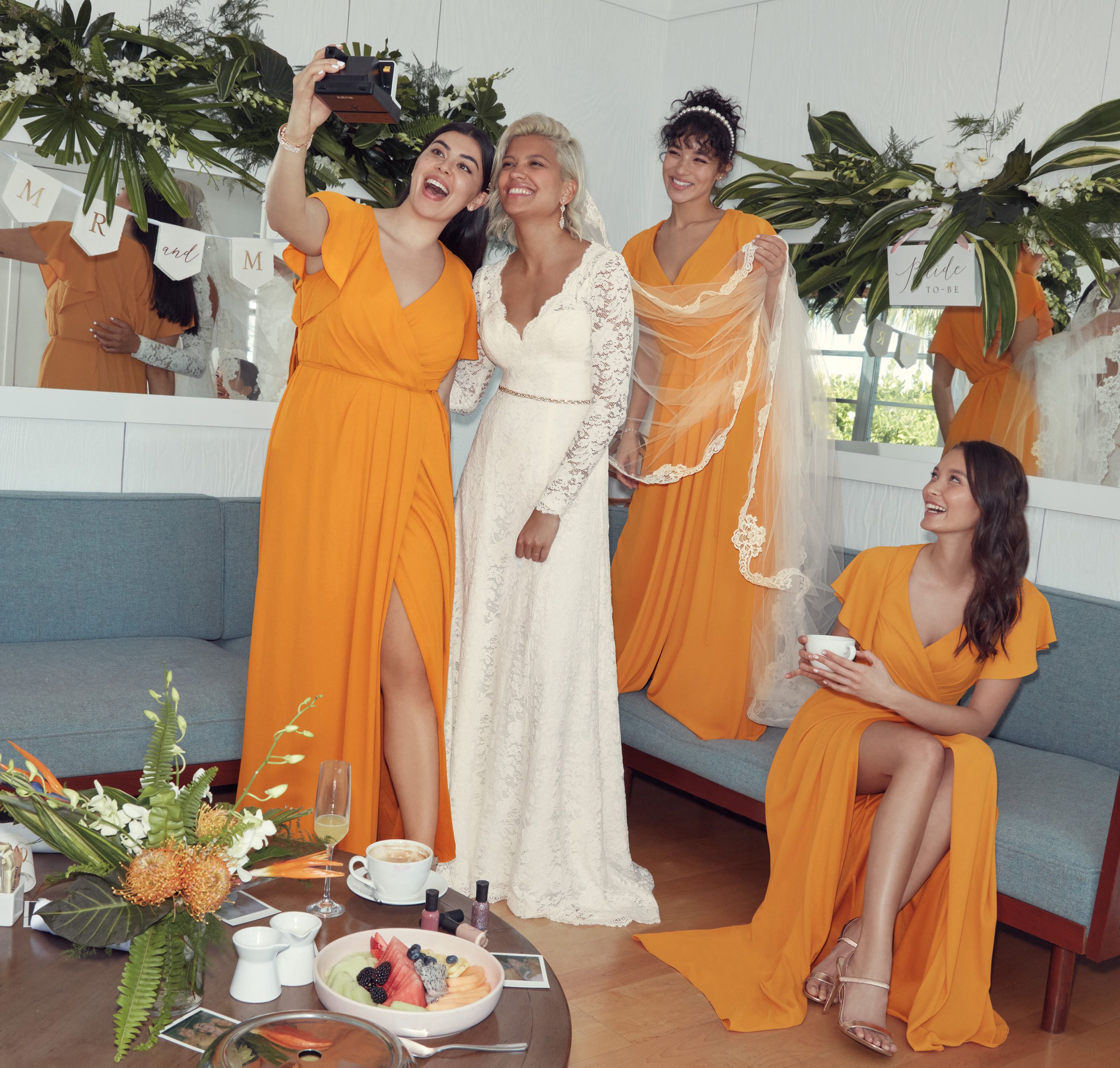 Bride and Maids in Marigold
