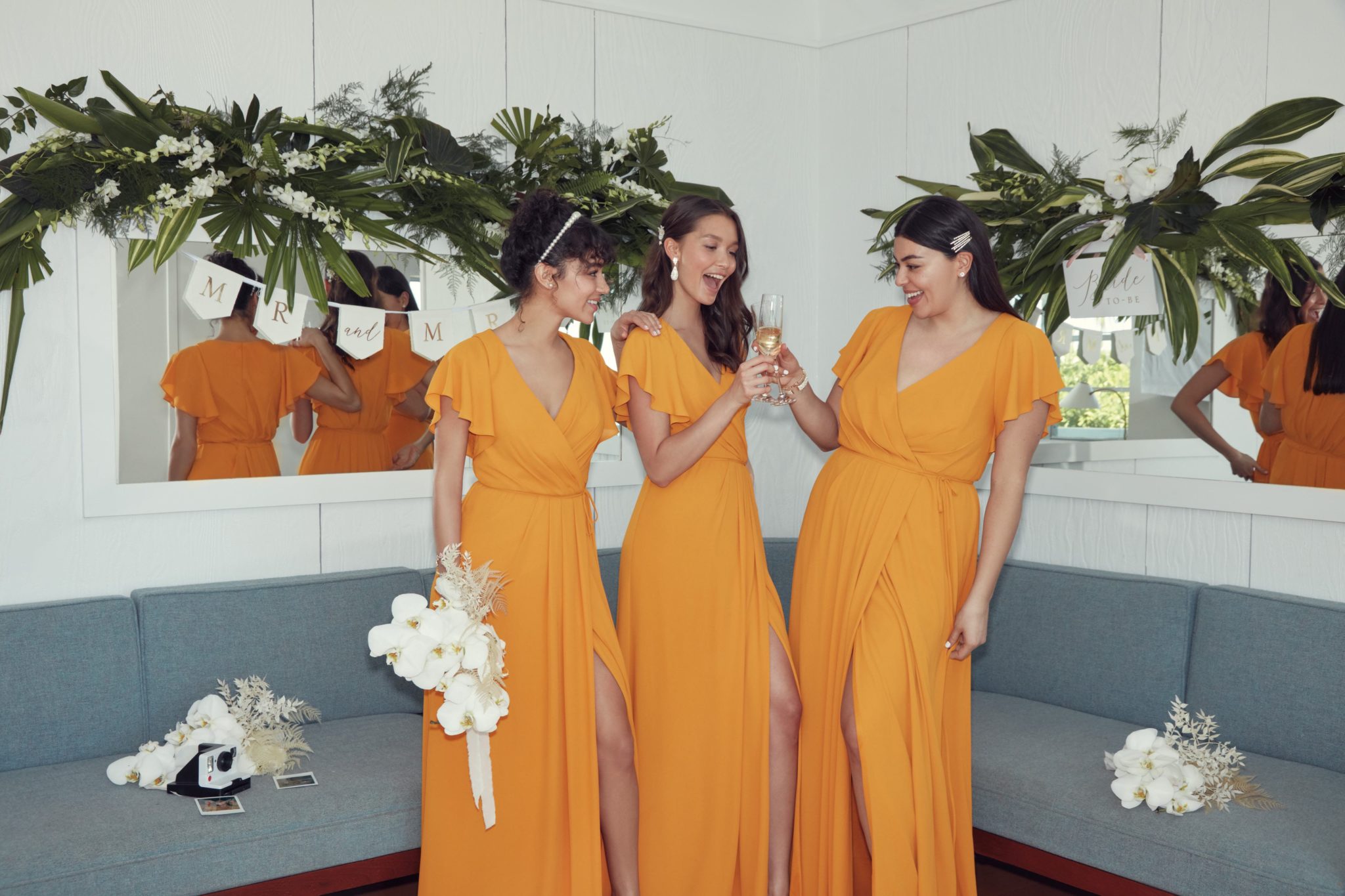 Bridesmaids in Marigold