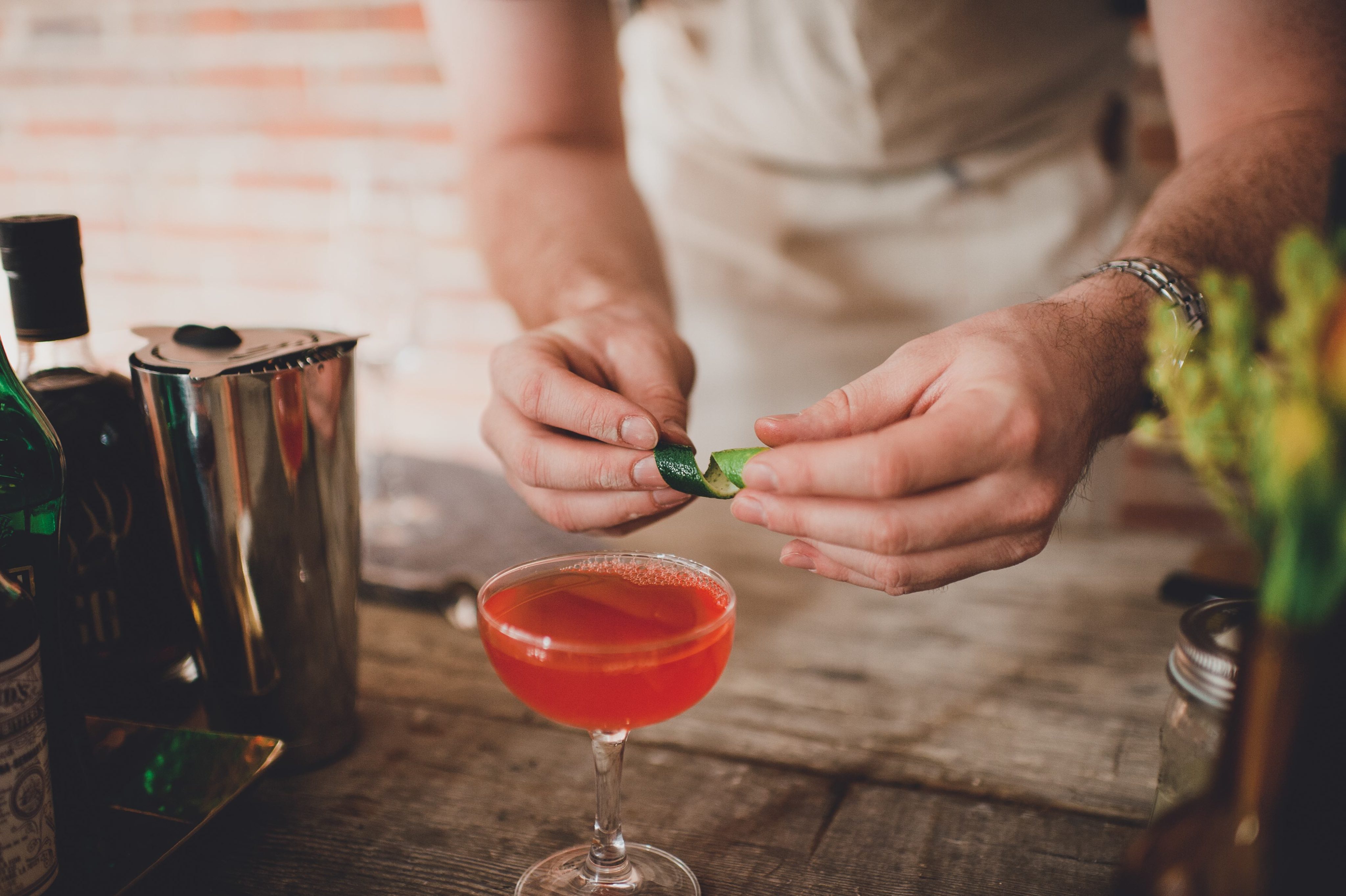 Man making a cocktail