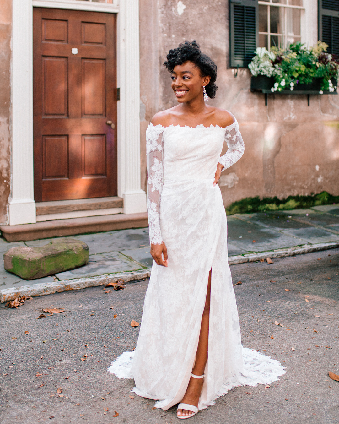 long sleeve fall wedding dress