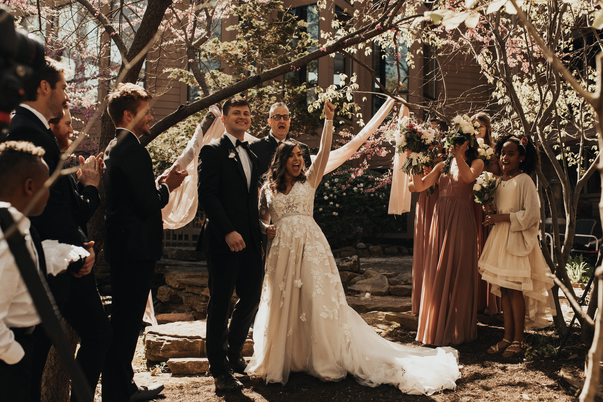 Bride and Groom at altar