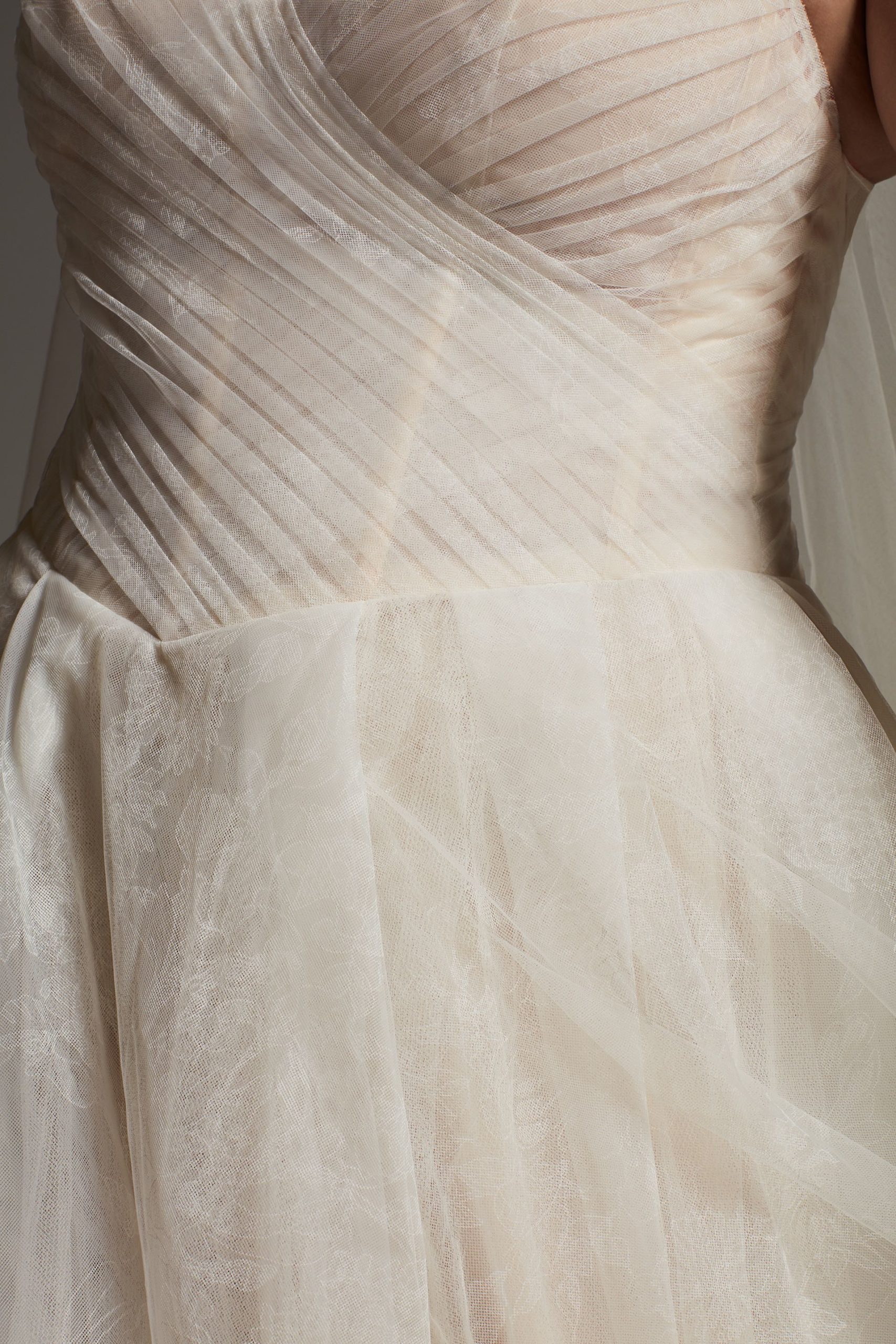 White by Vera Wang Rose Print Tulle Wedding Dress 