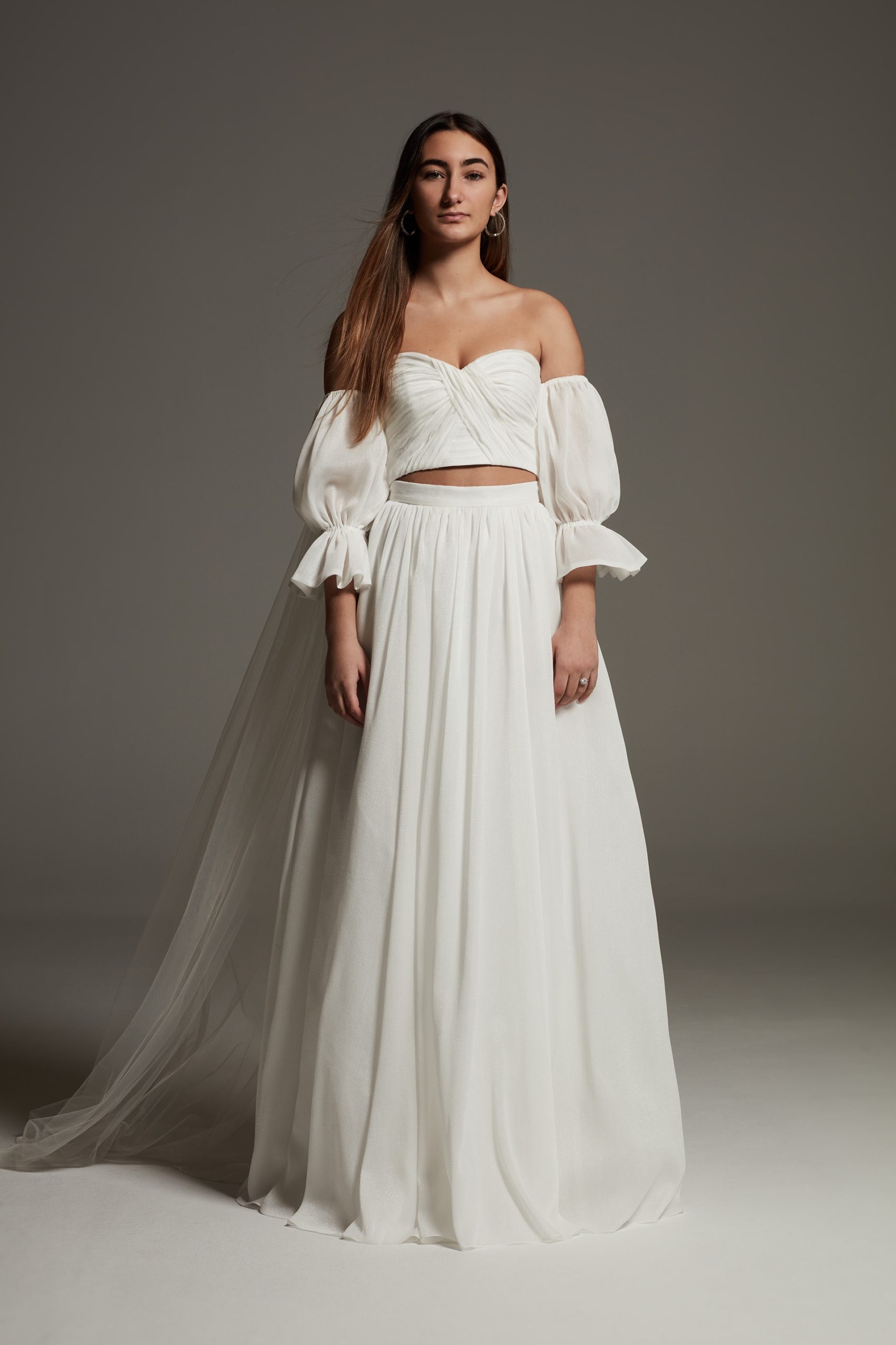 White by Vera Wang Two Piece Pleated Wedding Set