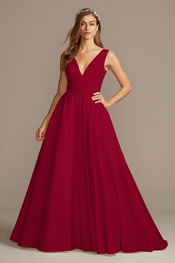 Red ball gown wedding dress