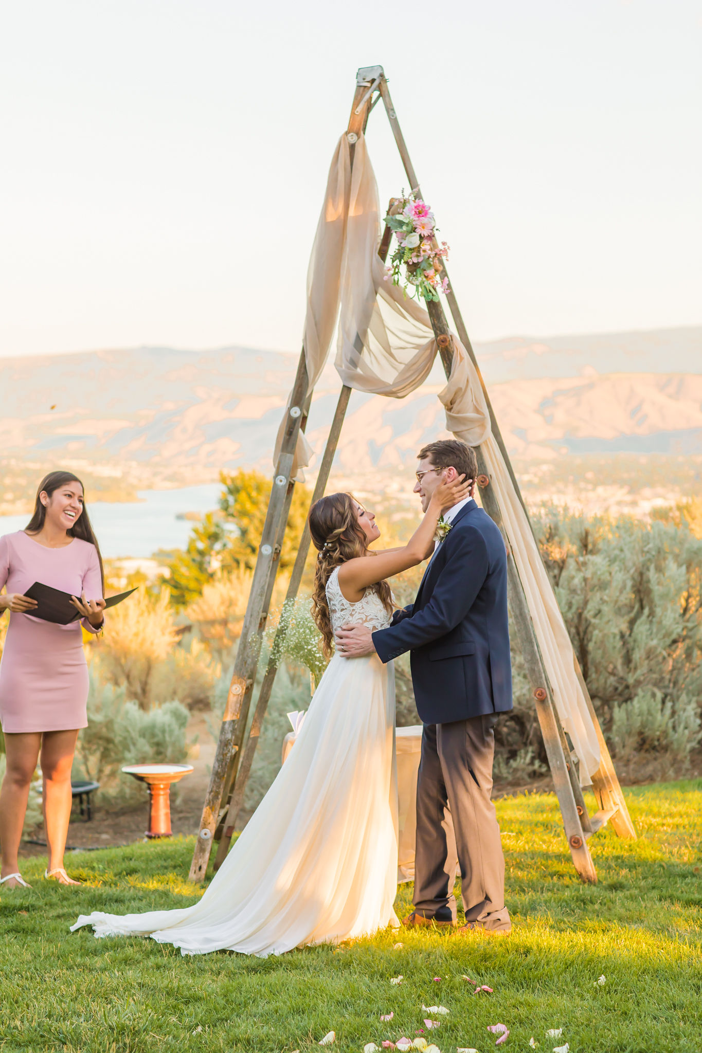 Bride and Groom at outdoor ceremony