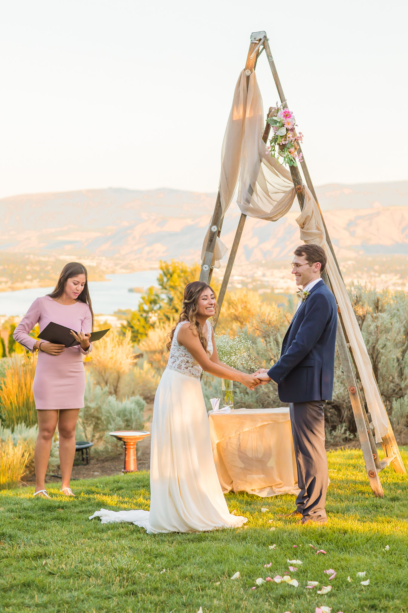 Bride and Groom at outdoor ceremony