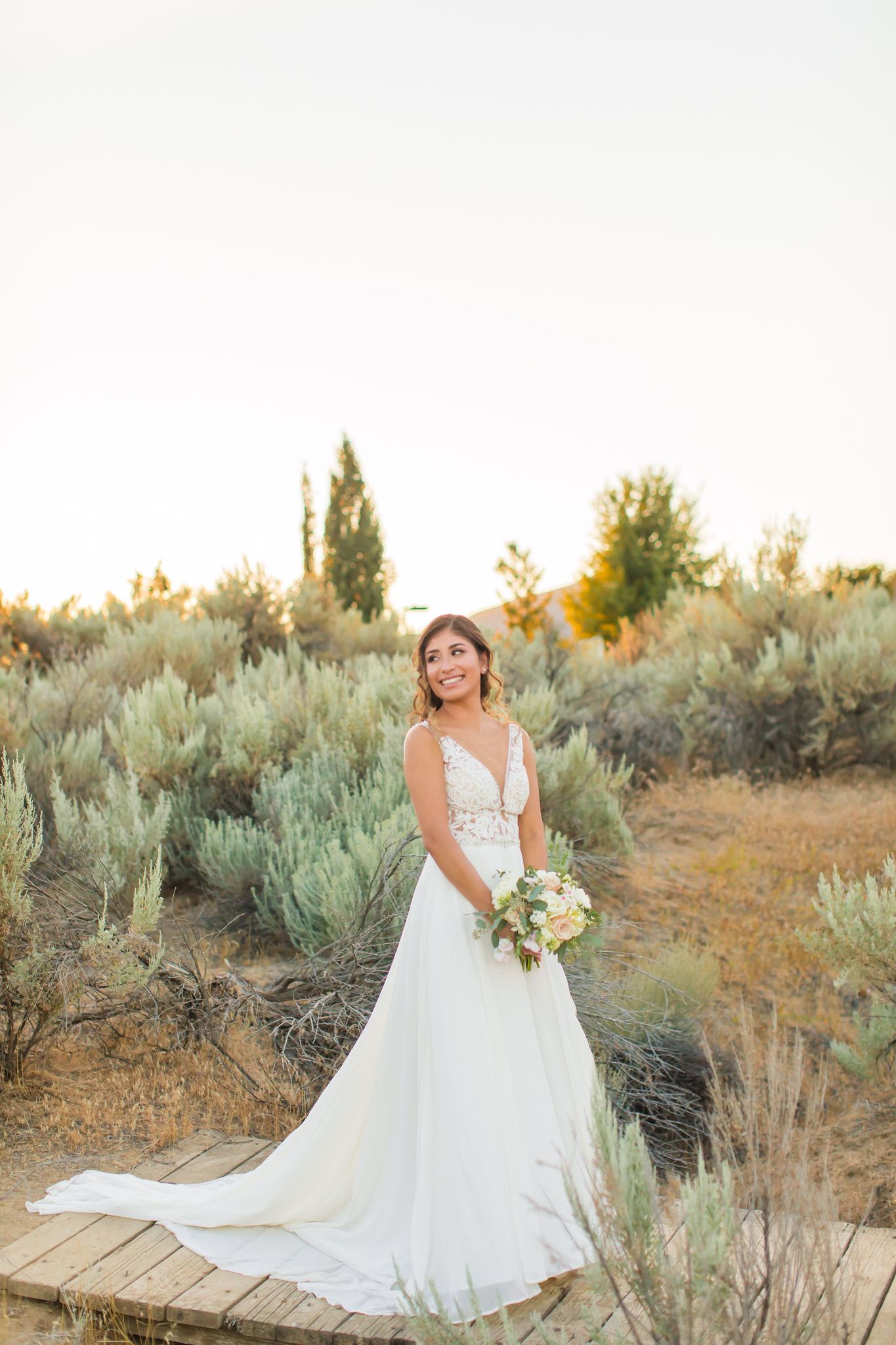 Solo shot of bride in wedding dress