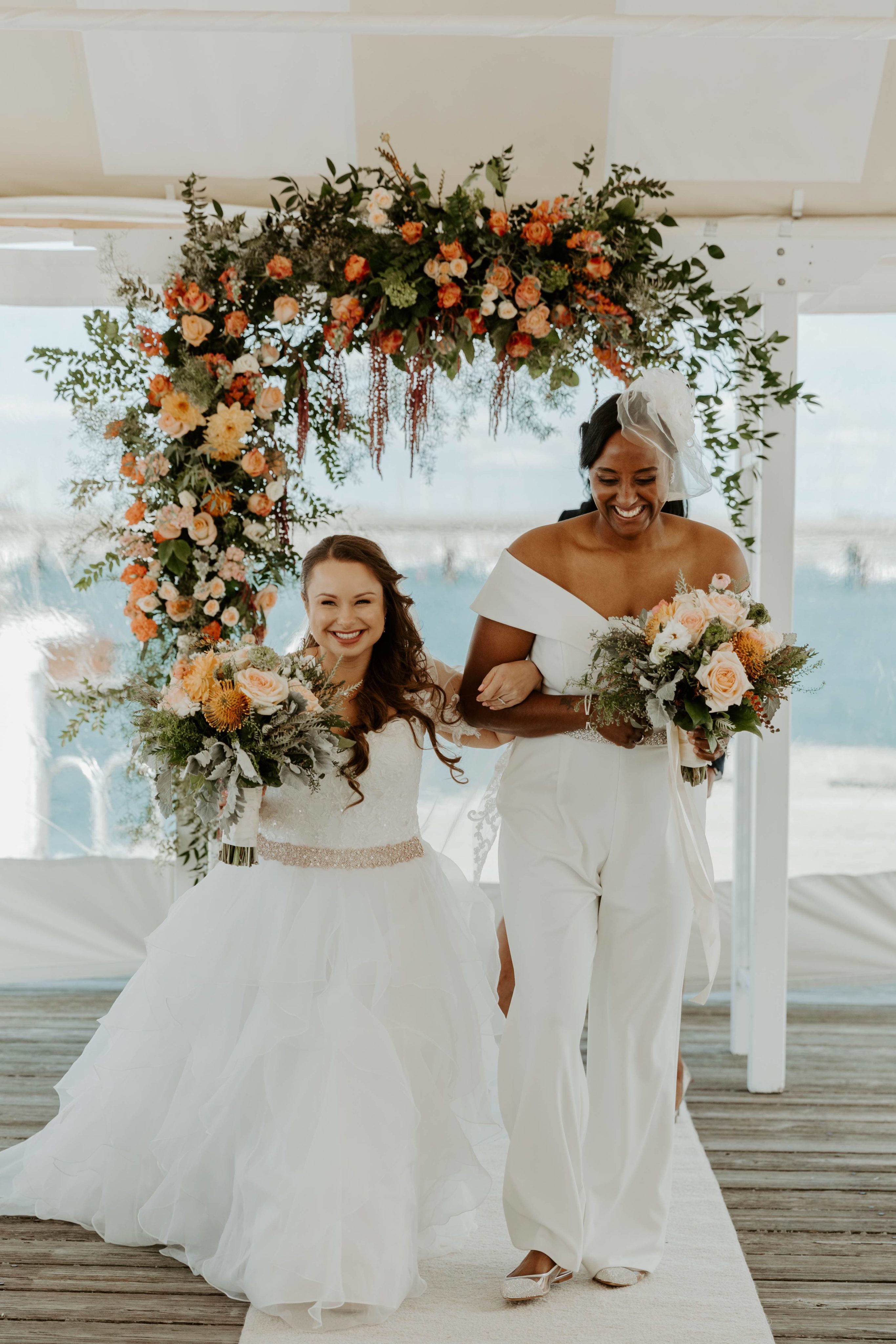 Kristina and Kindell leaving wedding ceremony