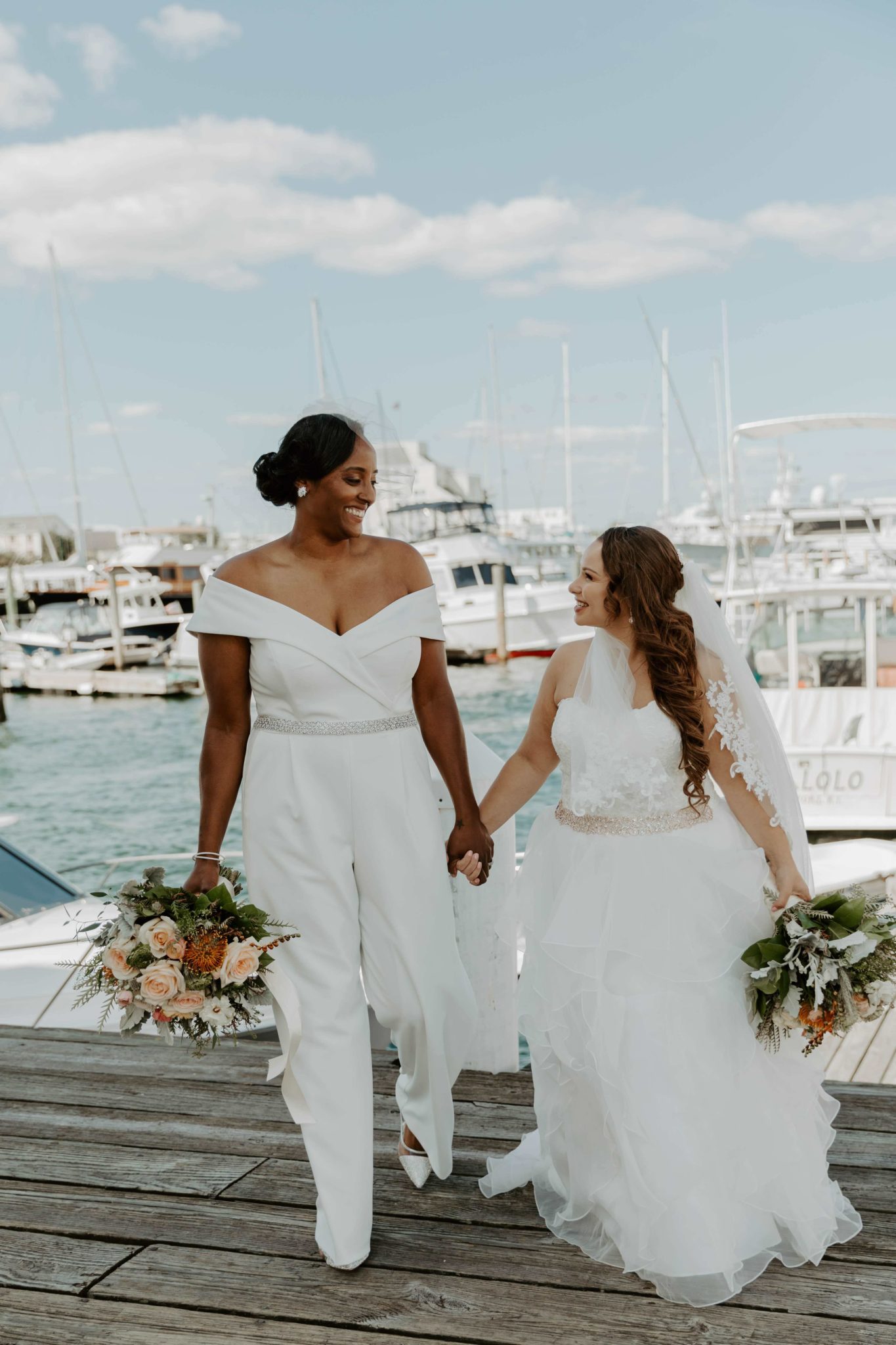 Kristina and Kindell on pier