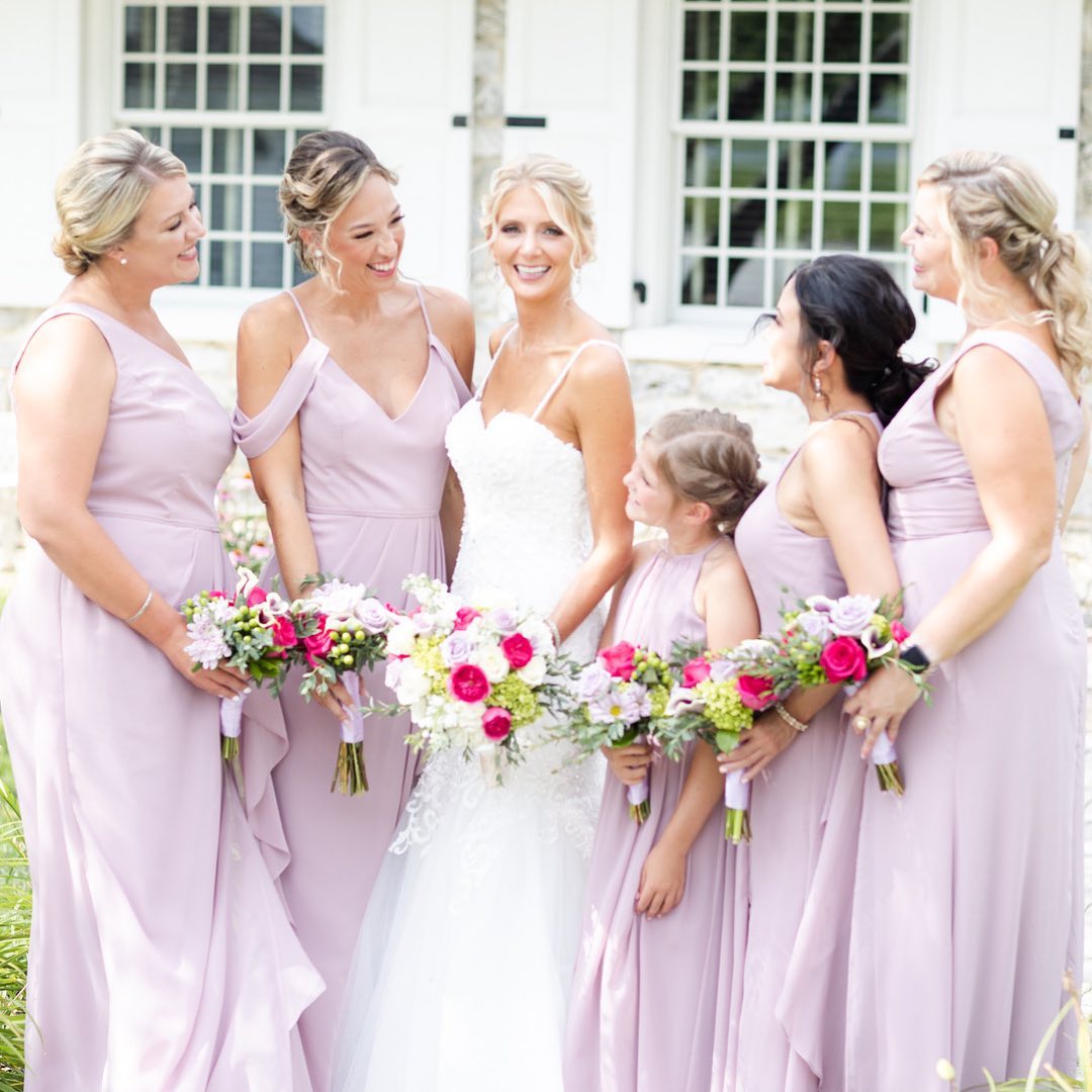 Pastel hot sale wedding bridesmaids