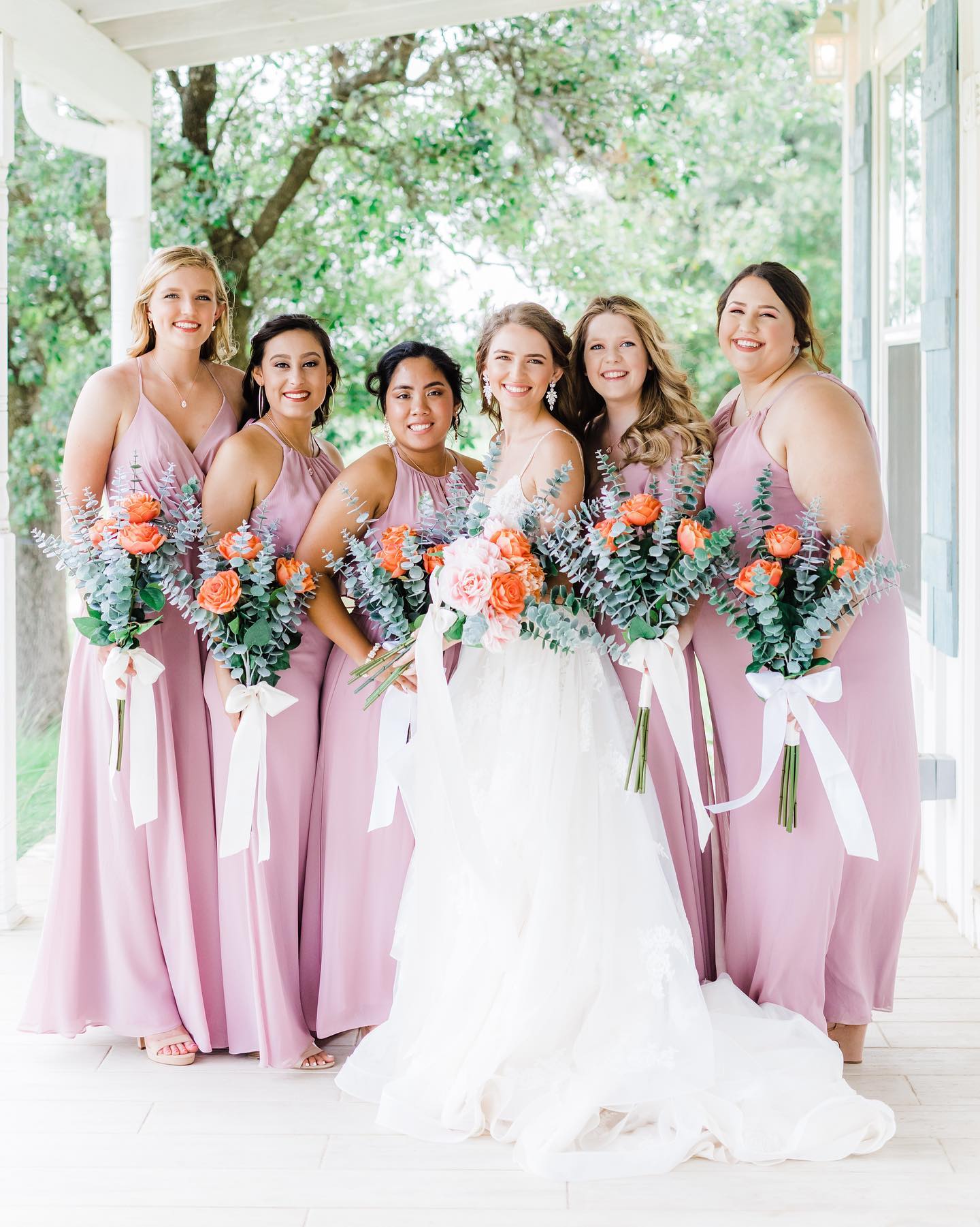 Buy > pastel red bridesmaid dress > in stock