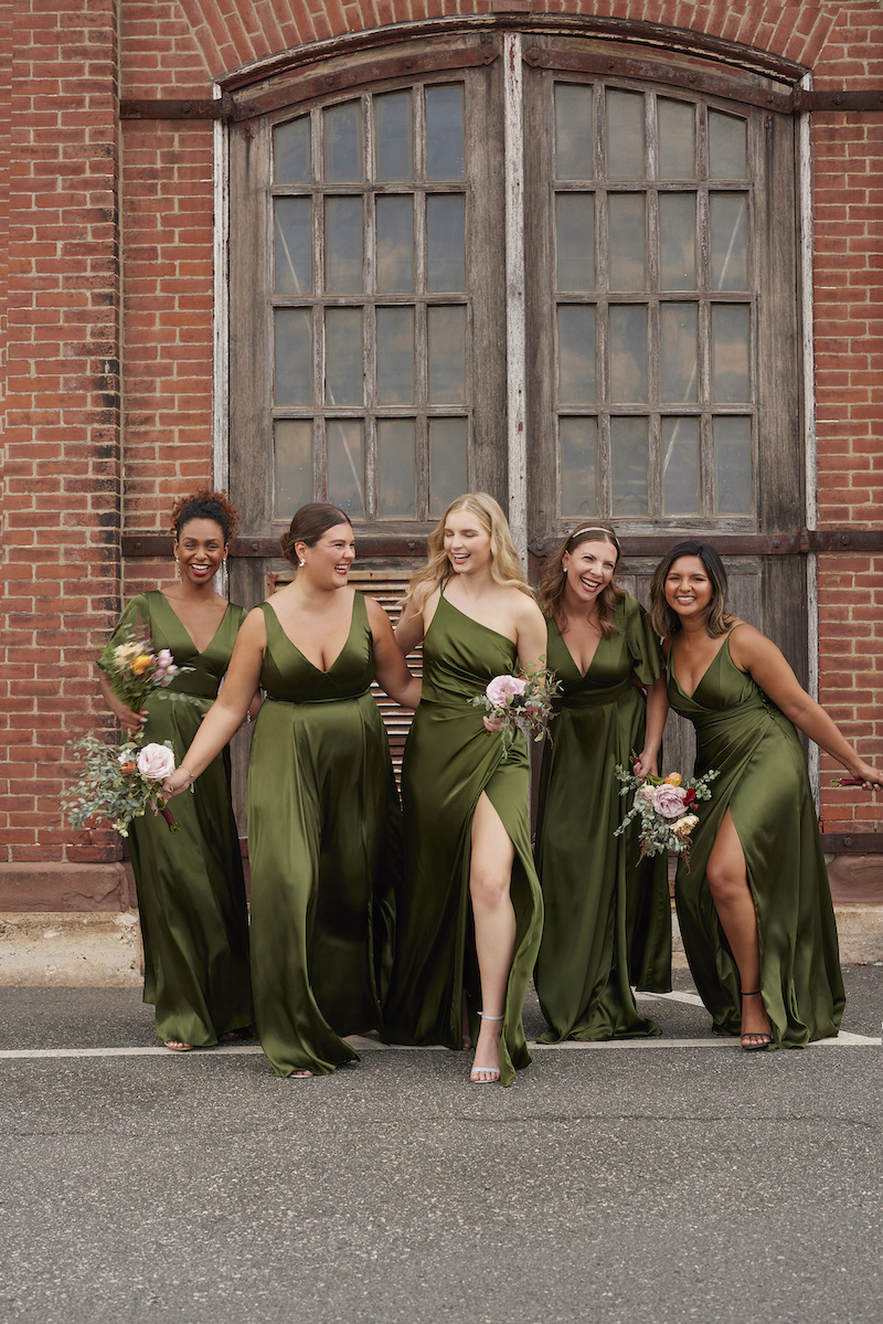 Bridesmaid dresses in clearance green