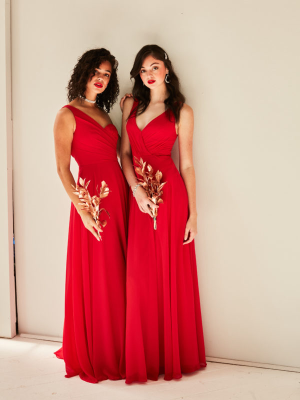 scarlet bridesmaid dresses
