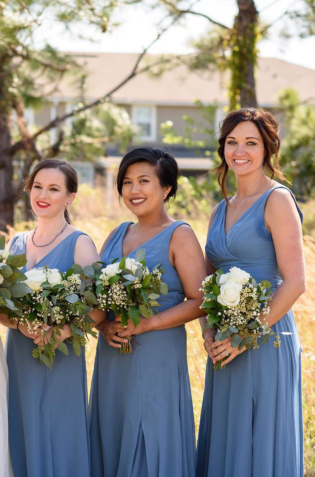 David's bridal steel blue bridesmaid dresses best sale