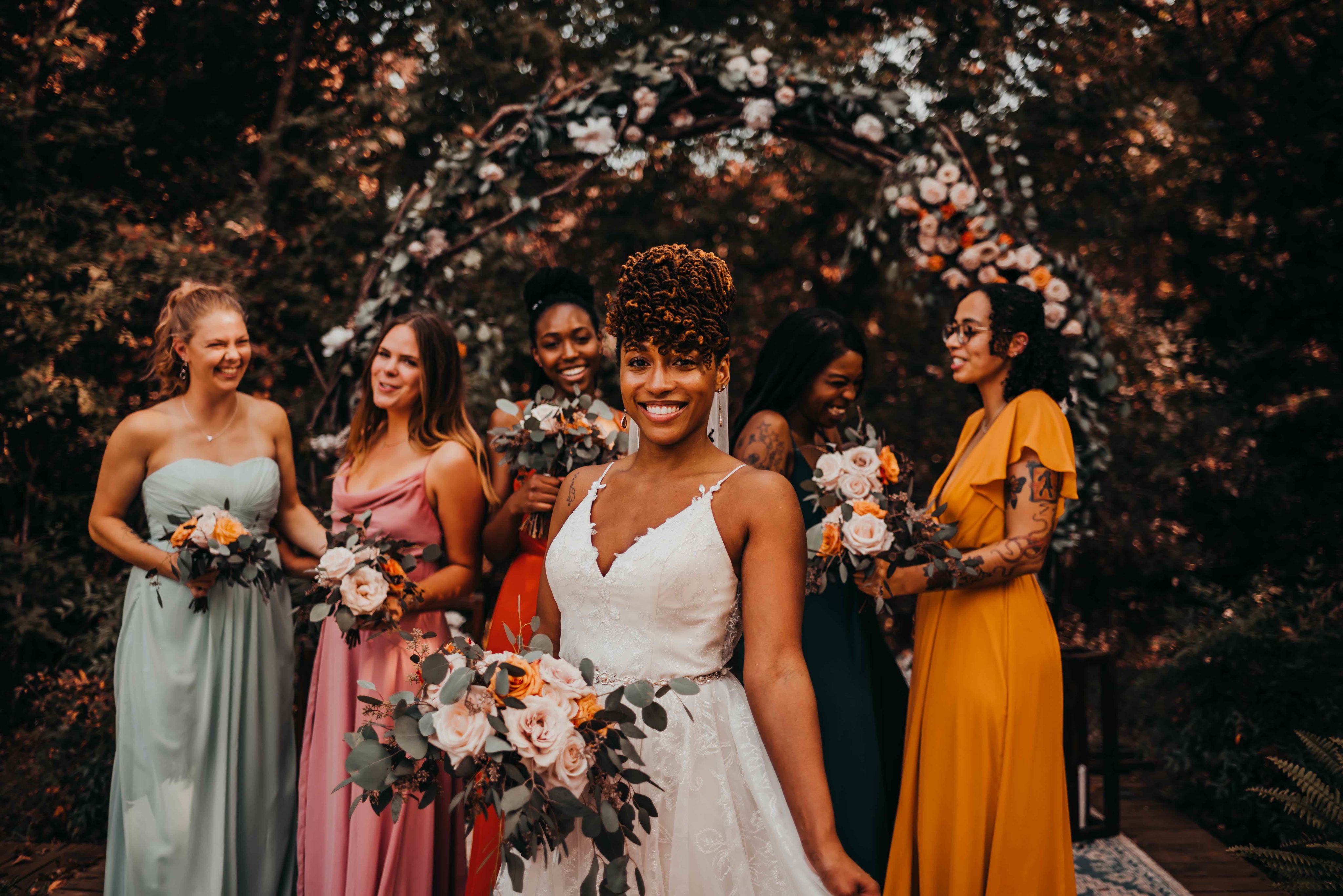 Elle with her bridal party