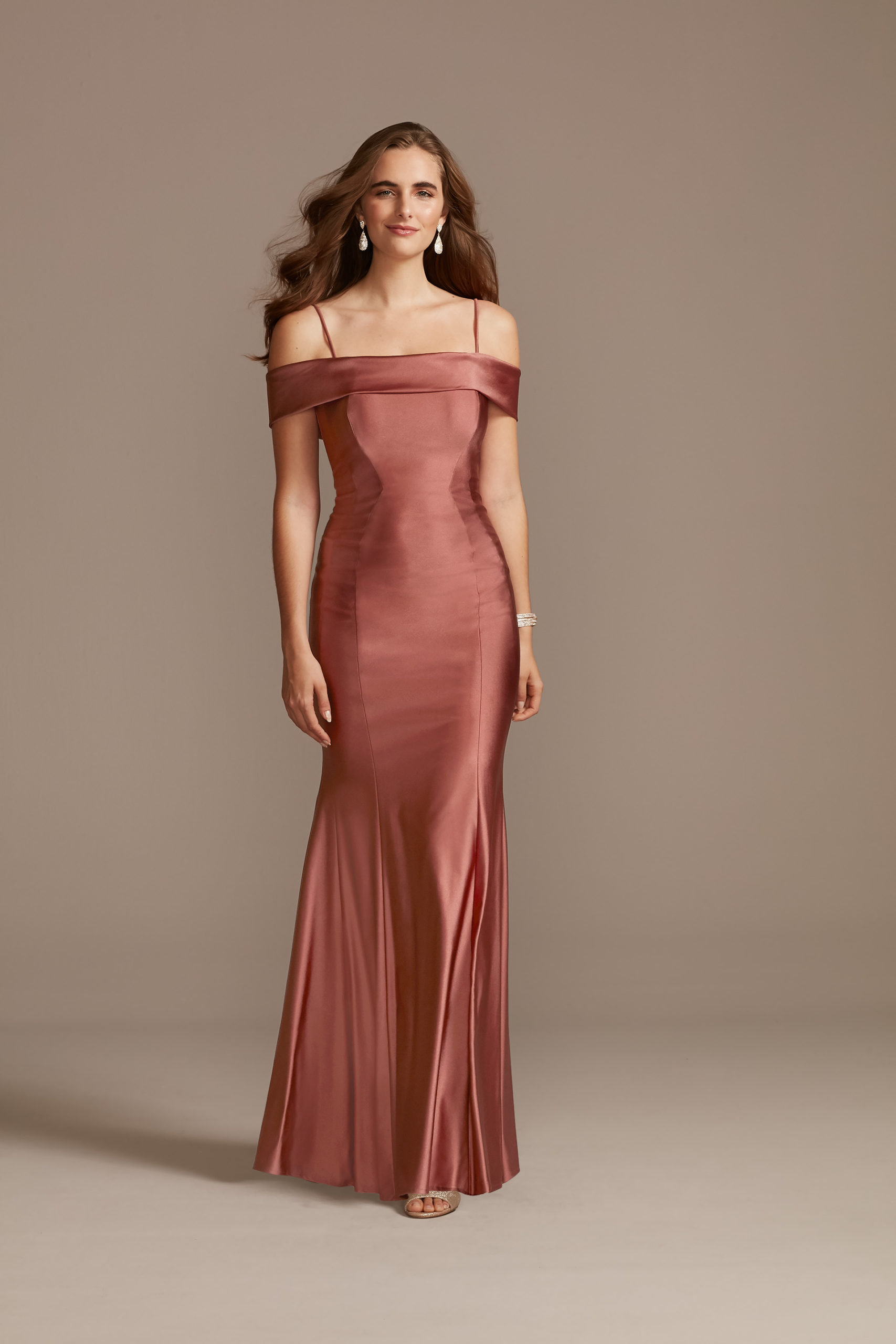 David Bridal Prom Dress Peach