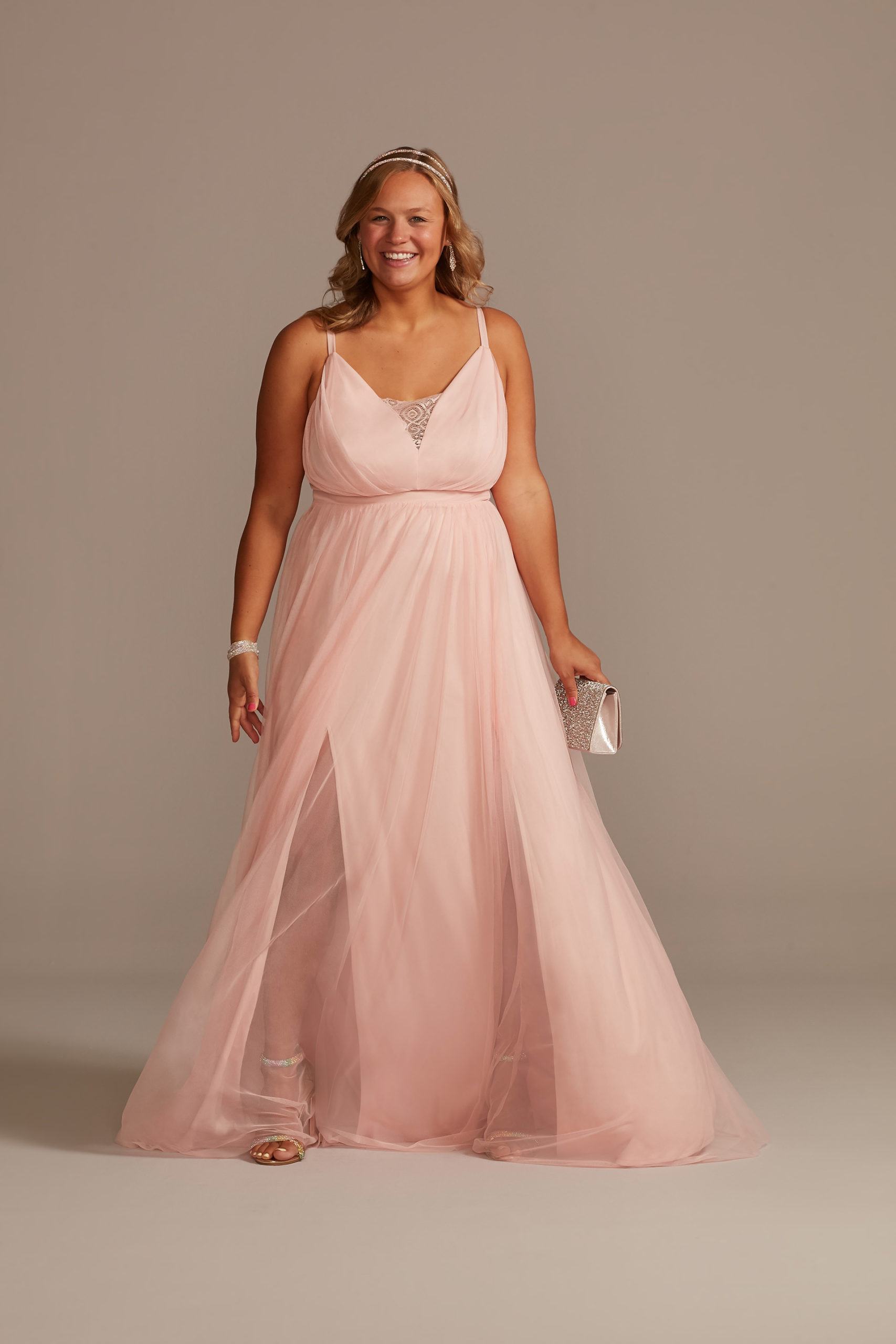 Peach colored shop prom dresses