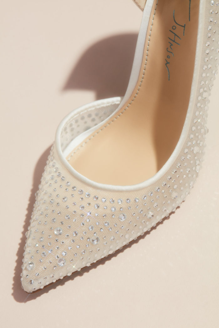 mesh and satin crystal pumps betsey johnson x db