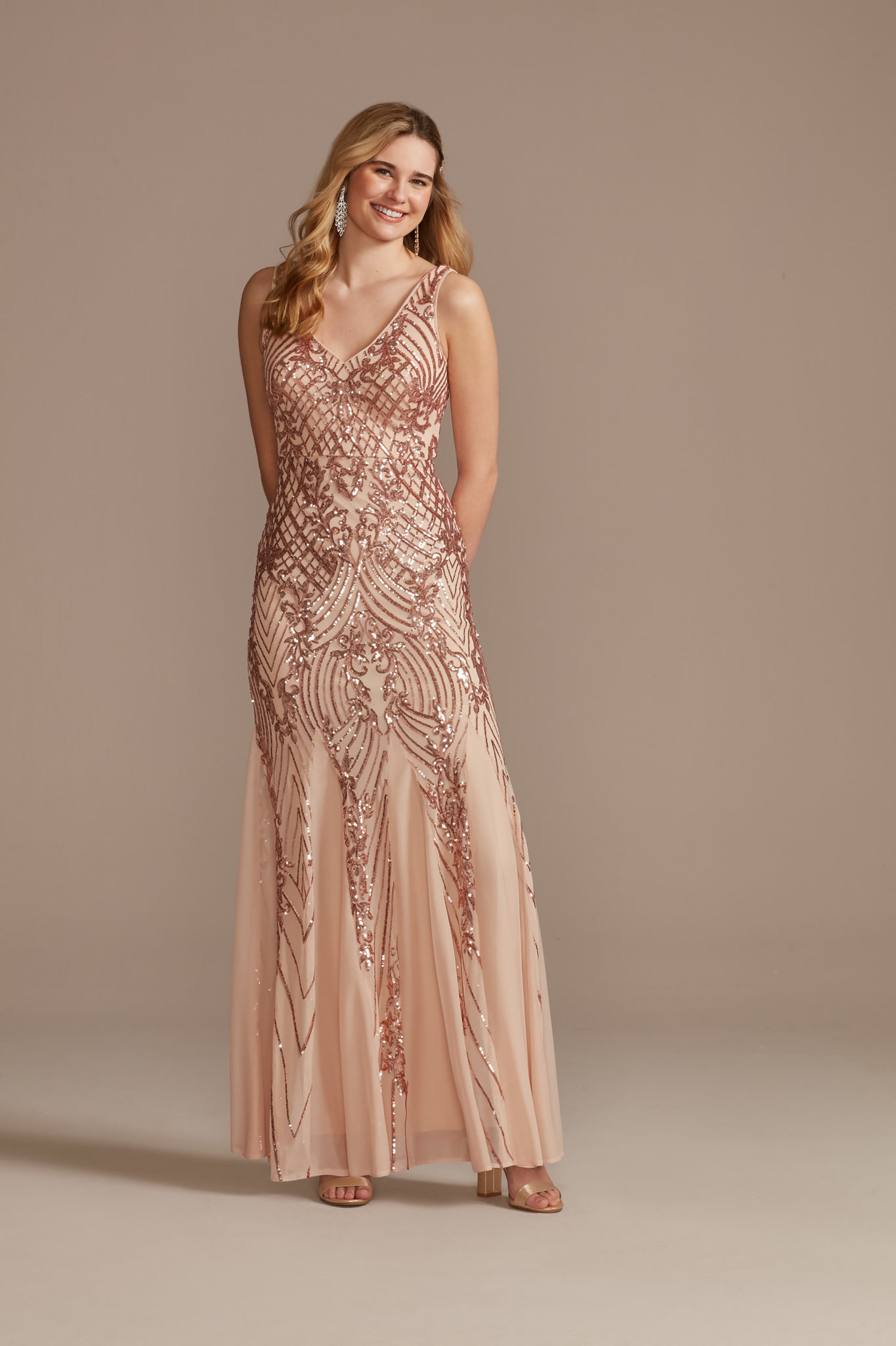 Peach orange shop prom dresses