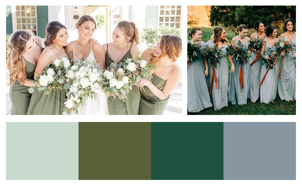 Earth tones 2024 bridesmaid dresses