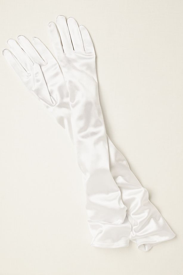 white sating gloves