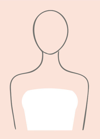 Illustration of Straight Neckline Wedding Dress Type.