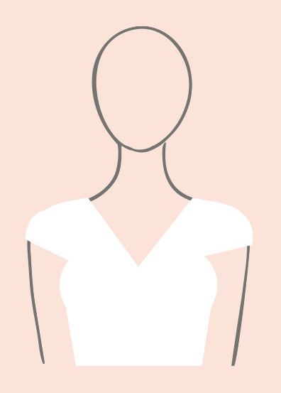 Illustration of V-Neckline Wedding Dress Type.