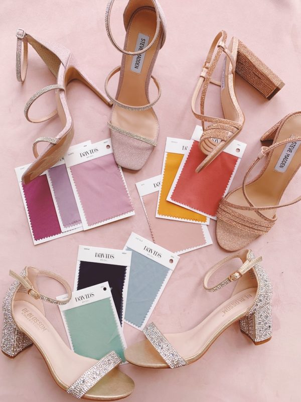 shoes and bridesmaid color swatches