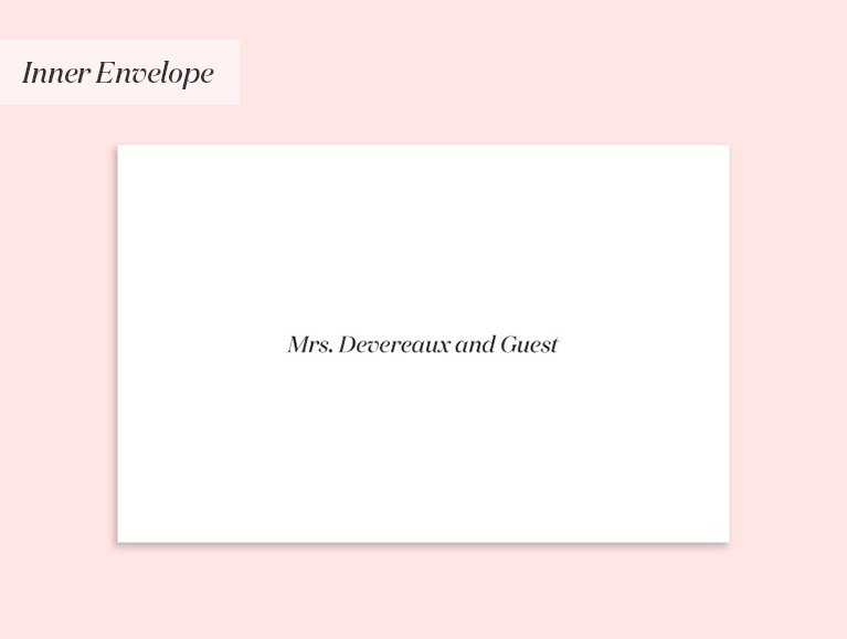 wedding invitation addressed to a widow (with a guest)