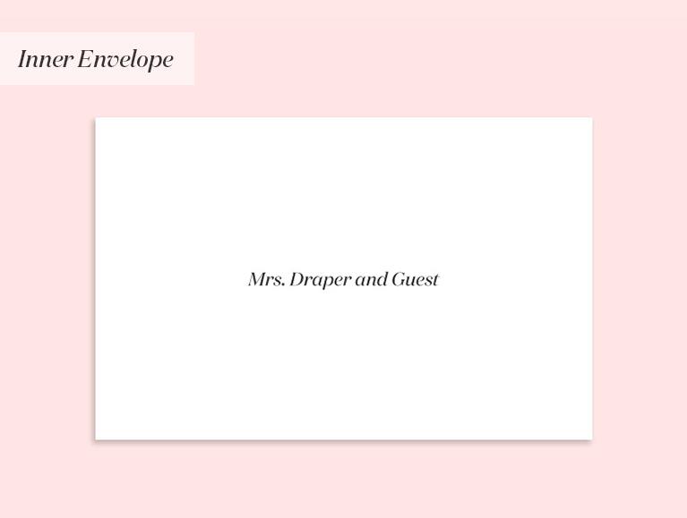 wedding invitation addressed to a divorced woman (with a guest)