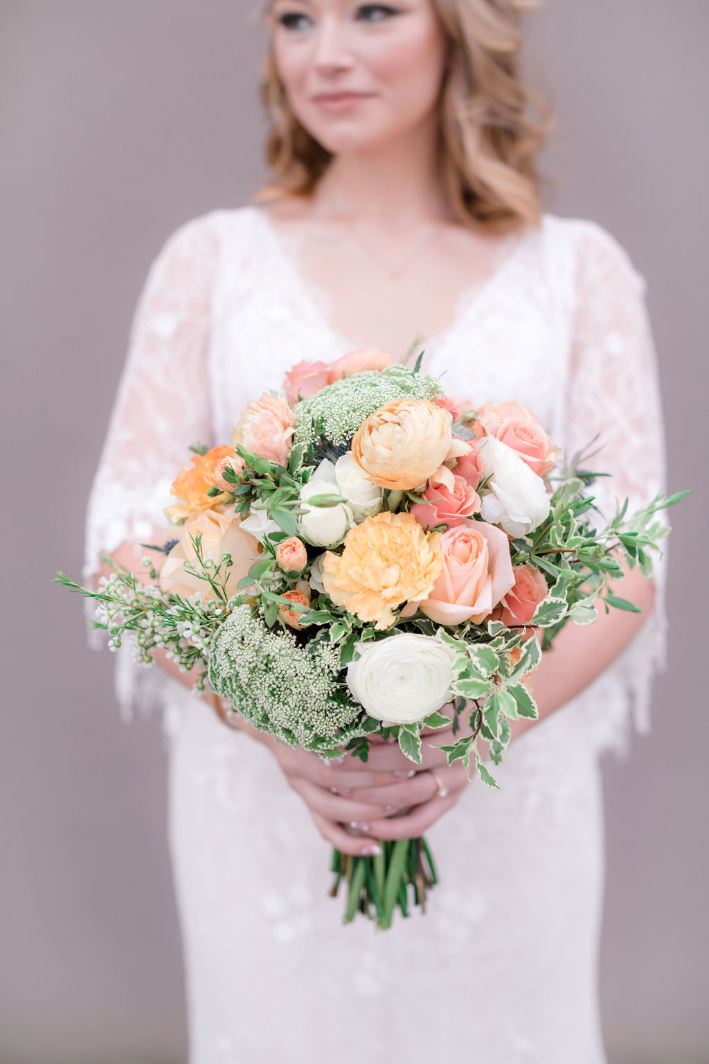 pastel colored bouquet for dreamy springtime wedding